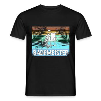 Bademeister Schwimmbad - Männer T-Shirt - Schwarz - Vorne - AI Model Male 178 light (178cm)