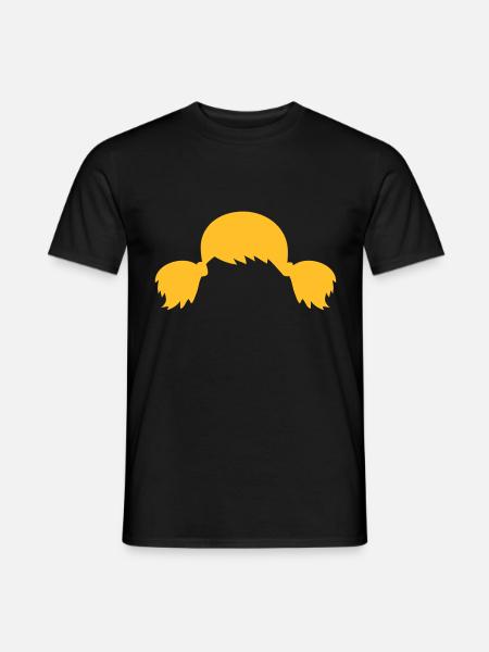 Pigtails Frisur - Männer T-Shirt - Schwarz