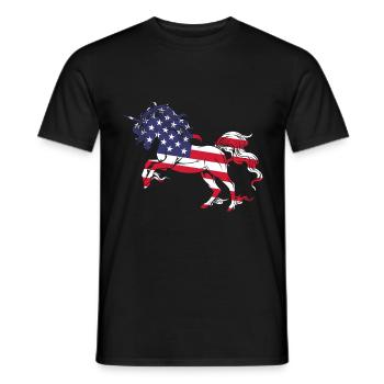 American Unicorn Women Girls 4 juillet - T-shirt homme - noir - Devant - AI Model Male 178 light (178cm)