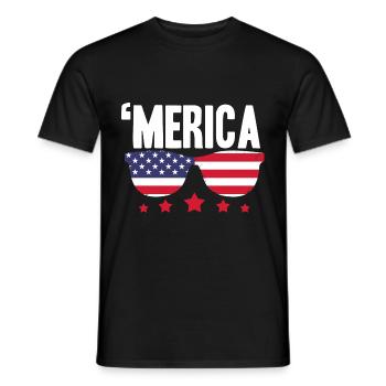 Amerika Sonnenbrille USA Merica 4. Juli - Männer T-Shirt - Schwarz - Vorne - AI Model Male 178 light (178cm)
