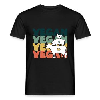 Hippie végétalien végétalien - T-shirt homme - noir - Devant - AI Model Male 178 light (178cm)