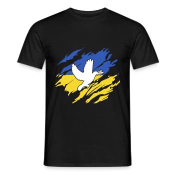 Friedenstaube Ukraine - Männer T-Shirt - Schwarz - Vorne - AI Model Male 178 light (178cm)