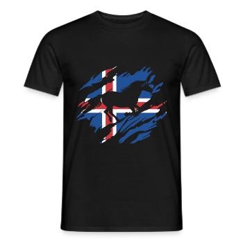 Icelander - Men's T-Shirt - black - Front - AI Model Male 178 light (178cm)