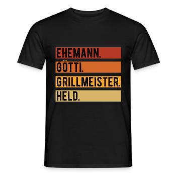 Ehemann Götti Grillmeister Held Götti Geschenk - Männer T-Shirt - Schwarz - Vorne - AI Model Male 178 light (178cm)