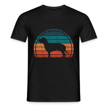 Hanovrien Hanover Sweat Dog Vintage Rétro - T-shirt homme - noir - Devant - AI Model Male 178 light (178cm)