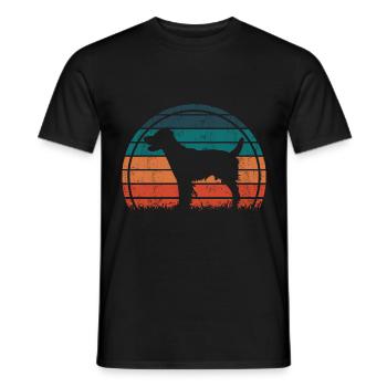 Epagneul Breton Hund Vintage Retro - Männer T-Shirt - Schwarz - Vorne - AI Model Male 178 light (178cm)