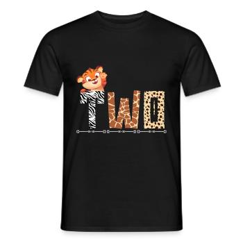Tiger Birthday Zoo Tiger 2 years old - Men's T-Shirt - black - Front - AI Model Male 178 light (178cm)