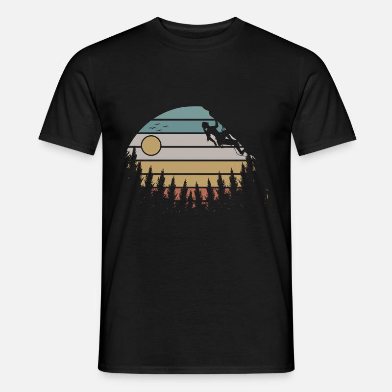 Retro Klettern Mädchen Kletterer Bouldern - Männer T-Shirt - Schwarz