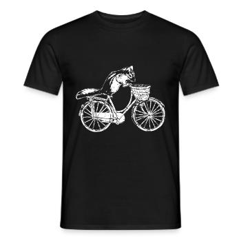 Retro Squirrel Bike Ride Rodent - Men's T-Shirt - black - Front - AI Model Male 178 light (178cm)