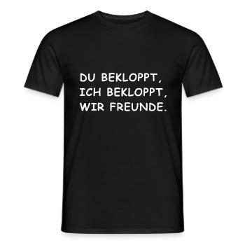 du bekloppt ich bekloppt, Freunde Freundschaft - Männer T-Shirt - Schwarz - Vorne - AI Model Male 178 light (178cm)