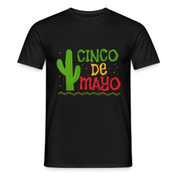 Cactus Cinco De Mayo Fiesta Mexicaine Mexique - T-shirt homme - noir - Devant - AI Model Male 178 light (178cm)