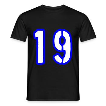 19 Zahl Symbol - Männer T-Shirt - Schwarz - Vorne - AI Model Male 178 light (178cm)