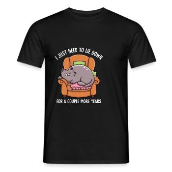 Sleeping Lazy Cat - Men's T-Shirt - black - Front - AI Model Male 178 light (178cm)