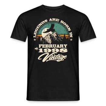 Legends are born in february 1998 - Men's T-Shirt - black - Front - AI Model Male 178 light (178cm)