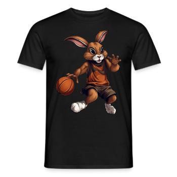 Basketball Häschen - Männer T-Shirt - Schwarz - Vorne - AI Model Male 178 light (178cm)