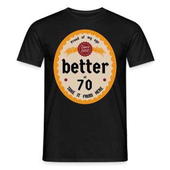 Mieux à 70 ans - T-shirt homme - noir - Devant - AI Model Male 178 light (178cm)