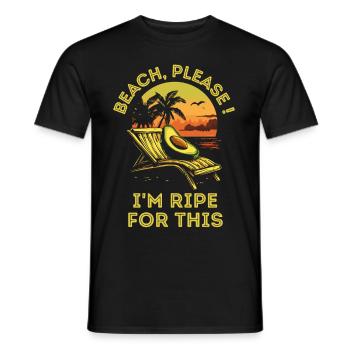 Avocado am Strand mit lustigem Spruch - Männer T-Shirt - Schwarz - Vorne - AI Model Male 178 light (178cm)
