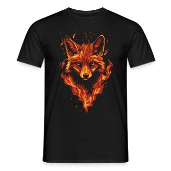 Fuchs aus Flammen Feuer - Männer T-Shirt - Schwarz - Vorne - AI Model Male 178 light (178cm)