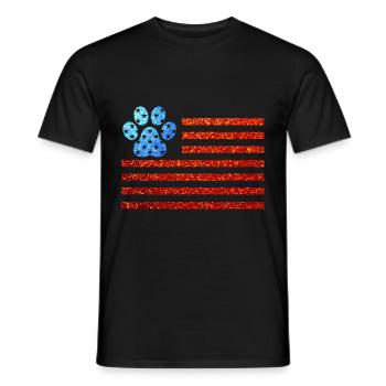 4. Juli Hundepfote USA - Männer T-Shirt - Schwarz - Vorne - AI Model Male 178 light (178cm)