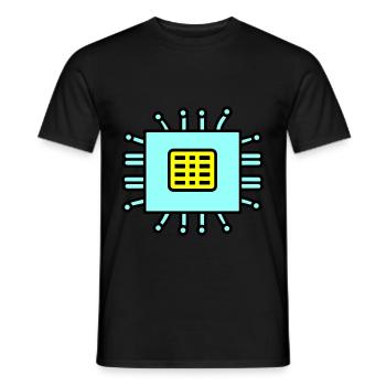 Digital Computer Chip Icon - Männer T-Shirt - Schwarz - Vorne - AI Model Male 178 light (178cm)