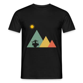 Schlagzeug Schlagzeuger Berge - Männer T-Shirt - Schwarz - Vorne - AI Model Male 178 light (178cm)