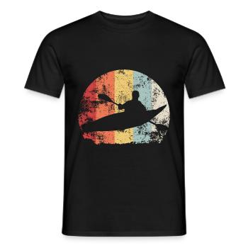 Kayaking Retro - Men's T-Shirt - black - Front - AI Model Male 178 light (178cm)