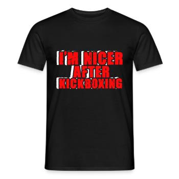 Funny Kickboxer Fighter Kickboxing MMA Sports - Men's T-Shirt - black - Front - AI Model Male 178 light (178cm)