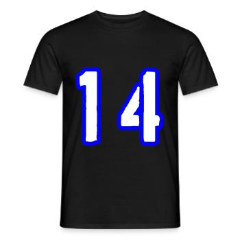 14 Zahl Symbol - Männer T-Shirt - Schwarz - Vorne - AI Model Male 178 light (178cm)