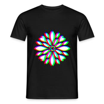 EDM Florales Mandala - Männer T-Shirt - Schwarz - Vorne - AI Model Male 178 light (178cm)