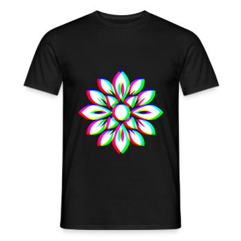 EDM Trikolor - Floral Mandala - Glitch Rave style - Männer T-Shirt - Schwarz - Vorne - AI Model Male 178 light (178cm)