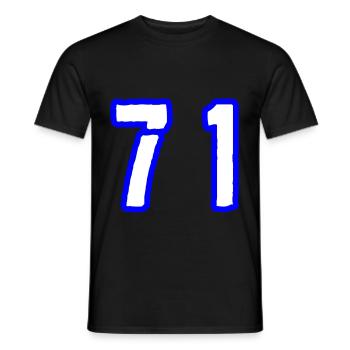 71 Zahl Symbol - Männer T-Shirt - Schwarz - Vorne - AI Model Male 178 light (178cm)