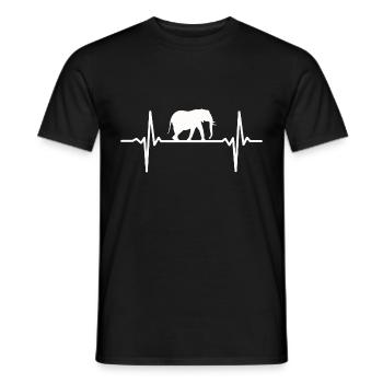 Herzschlag Elefant - Männer T-Shirt - Schwarz - Vorne - AI Model Male 178 light (178cm)