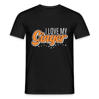 Love My Ginger Girl Girlfriend Redhead Red Haired - Men's T-Shirt - black - Front - AI Model Male 178 light (178cm)