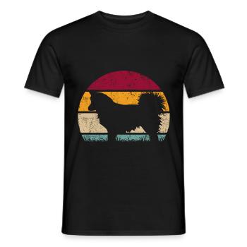 Islandhund Vintage Retro - Männer T-Shirt - Schwarz - Vorne - AI Model Male 178 light (178cm)
