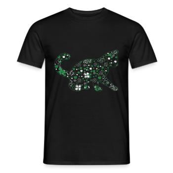 Mignon chat trèfle WoSt. La Journée de Patrick - T-shirt homme - noir - Devant - AI Model Male 178 light (178cm)