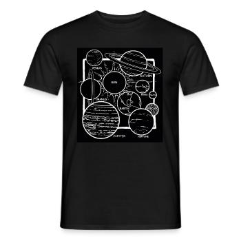 Planet Solar System Galaxys - Men's T-Shirt - black - Front - AI Model Male 178 light (178cm)