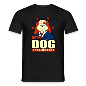 Hund Hunde Tier Haustier Süss Comic - Männer T-Shirt - Schwarz - Vorne - AI Model Male 178 light (178cm)