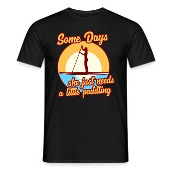 Stand Up Paddle SUP Paddleboard Hobby Sport - Männer T-Shirt - Schwarz - Vorne - AI Model Male 178 light (178cm)