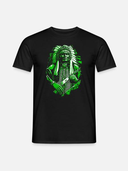 Chef indien amérindien - T-shirt homme - noir