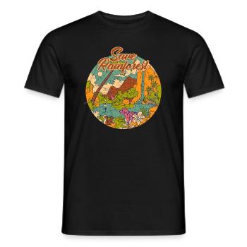Rainforest tropics environmental protection nature jungle - Men's T-Shirt - black - Front - AI Model Male 178 light (178cm)