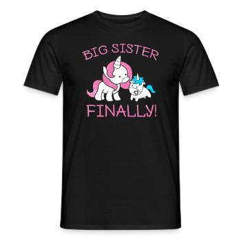 Große Schwester Kleiner Bruder Einhorn - Männer T-Shirt - Schwarz - Vorne - AI Model Male 178 light (178cm)