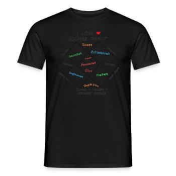 SQUARE DANCE - LOVE - Men's T-Shirt - black - Front - AI Model Male 178 light (178cm)