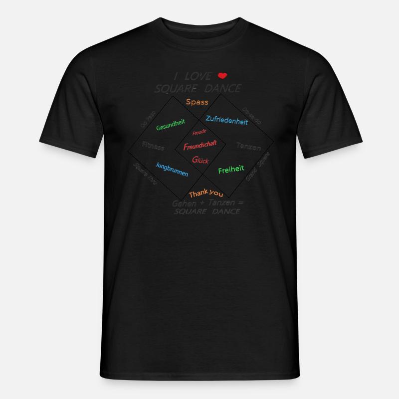 SQUARE DANCE - LOVE - Männer T-Shirt - Schwarz