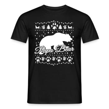 Partenaire familial Look papa maman bébé ours laid chemise - T-shirt homme - noir - Devant - AI Model Male 178 light (178cm)