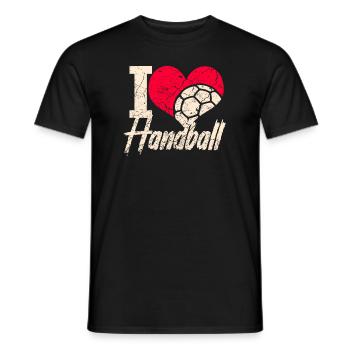 Handball Ballsport Liebe - Männer T-Shirt - Schwarz - Vorne - AI Model Male 178 light (178cm)