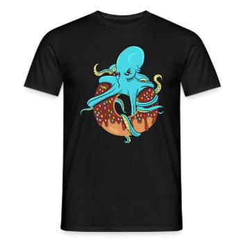 Essen Food Pizza Fastfood Octobus Donut Oktobus - Männer T-Shirt - Schwarz - Vorne - AI Model Male 178 light (178cm)