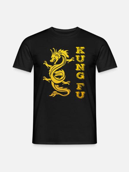 Kung Fu Drachen - Männer T-Shirt - Schwarz