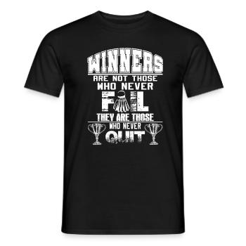 Badminton - Männer T-Shirt - Schwarz - Vorne - AI Model Male 178 light (178cm)