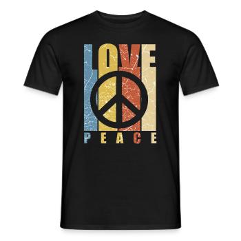 Peace-Zeichen Hippie Toleranz Friede - Männer T-Shirt - Schwarz - Vorne - AI Model Male 178 light (178cm)