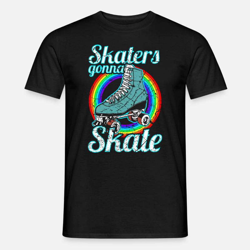 Rollschuhlaufen Rollschuh 80's Trend Rollerdisco - Männer T-Shirt - Schwarz